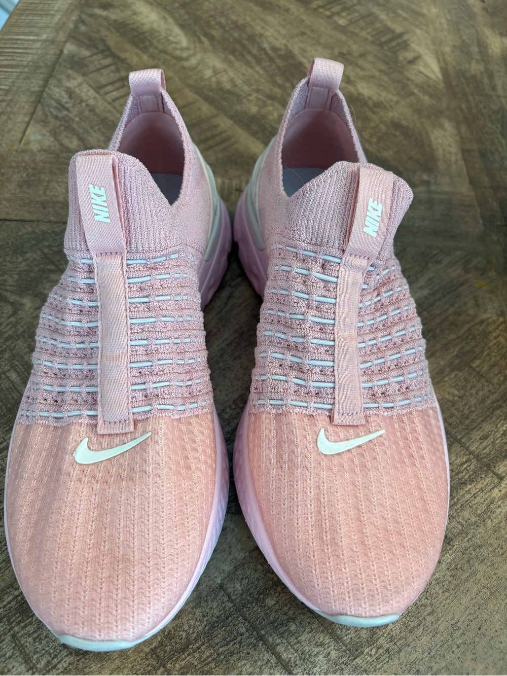 Nike Women's Pink Slip-On Knit Running Sneakers